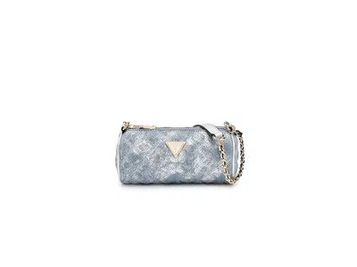 Guess Giully Ii Mini Barrel Bag Shoulder Handbags Metallic Denim: One Size In Blue