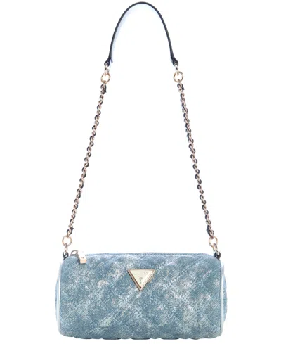 Guess Giully Ii Small Zipper Barrel Bag In Blue