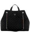 Guess Giully Large Two-in-one Quilted Tote Bag In Black