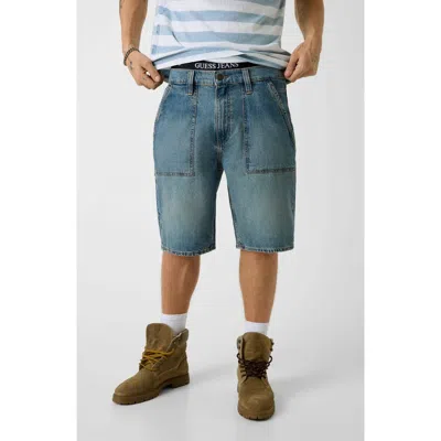 Guess Gj Carpenter Denim Shorts In Blue