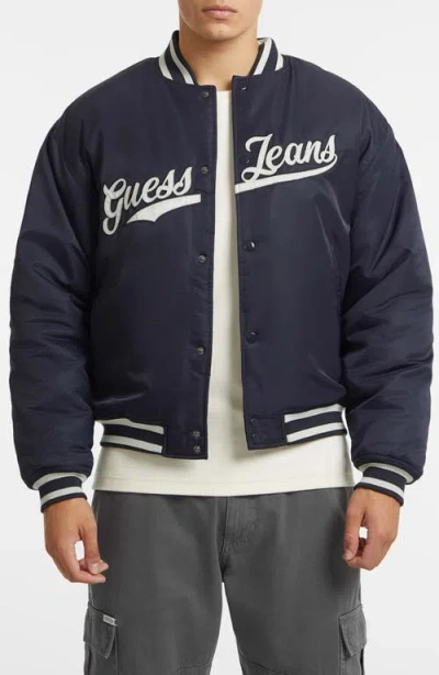 Guess Gj Patch Bomber Jacket In Navy
