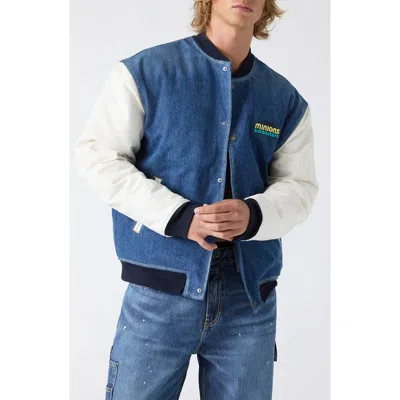 Guess Gj X Minions Letterman Jacket In Blue