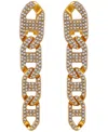 Guess Glass Stone Chain Link Drop Earrings (also In Silver-tone) In Gold
