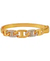 Guess Glass Stone Chain Link Silver-tone Bangle Bracelet (also In Gold-tone) In Gold