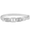 Guess Glass Stone Chain Link Silver-tone Bangle Bracelet (also In Gold-tone) In Silver