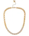 Guess Glass Stone Chain Link Statement Necklace (also In Gold-tone) In Gold