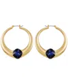 Guess Glass Stone Gold-tone Hoop Earrings In Gold