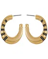 Guess Glass Stone Gold-tone Huggie Hoop Earrings In Gold