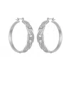 Guess Glass Stone Hoop Earrings (also In Silver Tone) In Metallic