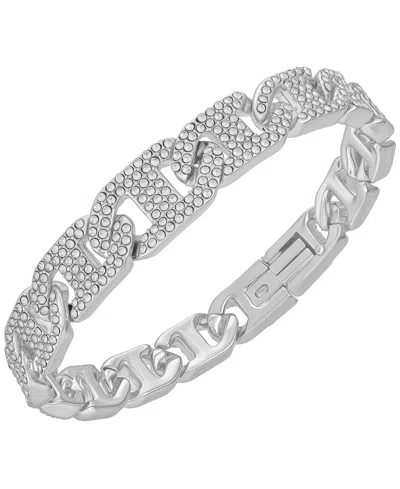 Guess Glass Stone Pave Gold-tone Chain Bracelet (also In Silver-tone) In Metallic