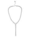 Guess Glass Stone Pave Y-drop Necklace (also In Silver-tone) In Metallic