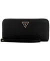 Guess Laurel Large Zip Around Wallet In Black