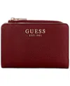 Guess Glimmer Slg Zip Around Boxed Card Case, Created For Macy's In Claret
