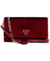 Guess Glimmer Velvet Flap Clutch, Created For Macy's In Claret