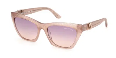 Guess Gm00008 57z Women's Sunglasses Brown Size 54 In Multi