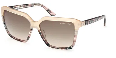Guess Gm00009 59p Women's Sunglasses White Size 58 In Multi