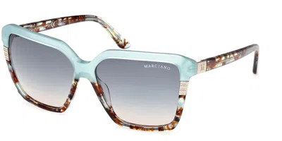 Guess Gm00009 89w Women's Sunglasses Blue Size 58 In Multi