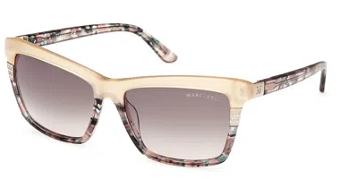 Guess Gm00010 59p Women's Sunglasses White Size 57 In Multi
