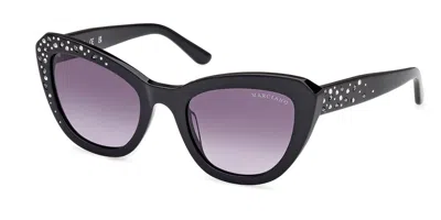 Guess Gm00016 01b Women's Sunglasses Black Size 53