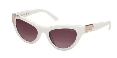Guess Gm00025 21f Women's Sunglasses White Size 53 In Metallic