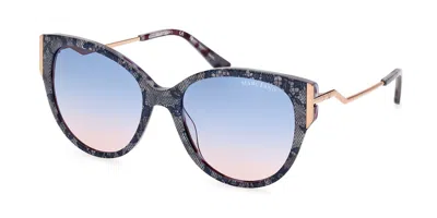 Guess Gm0834 92w Women's Sunglasses Blue Size 56