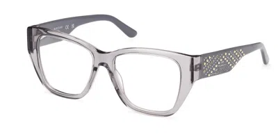 Guess Gm50019 020 Women's Glasses Clear Size 52 - Free Lenses - Blue Light Block Available In Metallic