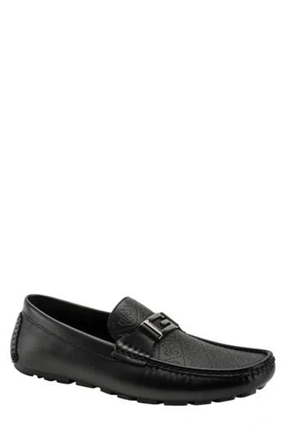 Guess Gmayova Faux Leather Loafer In Black Logo