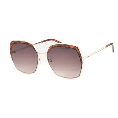 Guess Gold Metal Sunglasses In Brown