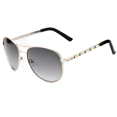 Guess Gold Metal Sunglasses In Burgundy