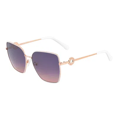 Guess Gold Metal Sunglasses In Brown