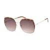 Guess Gold Metal Sunglasses In Burgundy