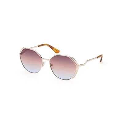Guess Gold Metal Sunglasses In Metallic