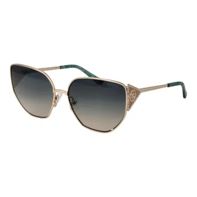 Guess Gold Metal Sunglasses In Metallic