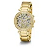 Guess Gold Stainless Steel Women's Watch In Gold
