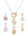 Guess 6-pc. Interchangeable Charms Gold-tone Necklace, 18" In Gold
