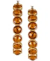 Guess Gold-tone Medium Crystal Studded Hoop Earrings, 2" In Orange Crystal