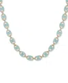 Guess Gold-tone Pave Link Statement Necklace, 16" + 2" Extender In Gold,aqua