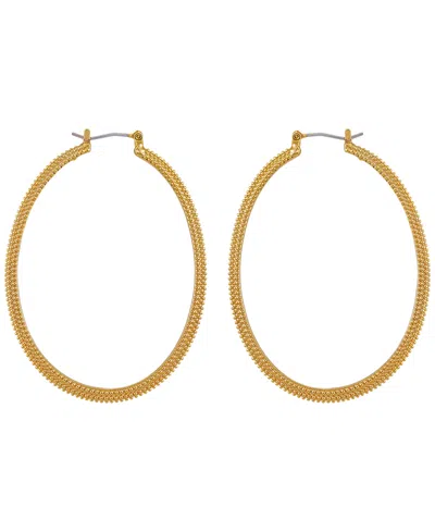Guess Gold-tone Textured Large Hoop Earrings