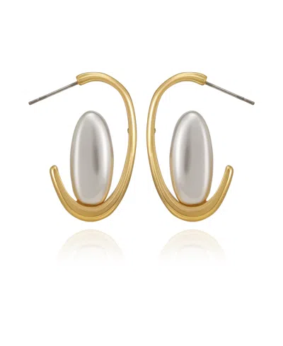 Guess Gold-tone Classic Hoop Earrings In Green