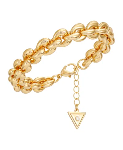 Guess Gold-tone Crystal Link Chain Bracelet
