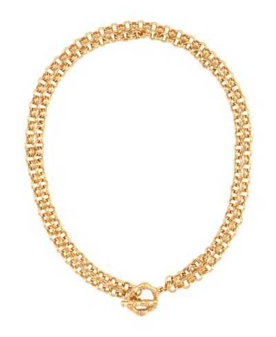 Guess Gold-tone Crystal Toggle Necklace