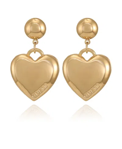 Guess Gold-tone Plated Heart Drop Earrings
