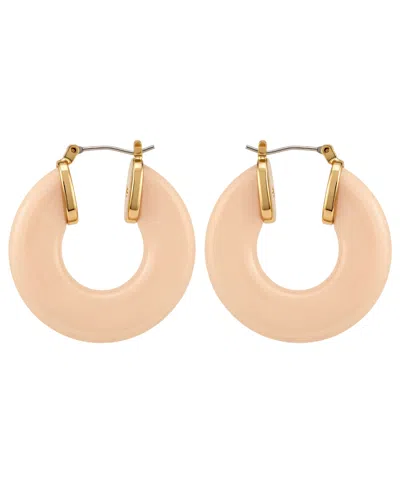 Guess Gold-tone Serpentine Stone Hoop Earrings