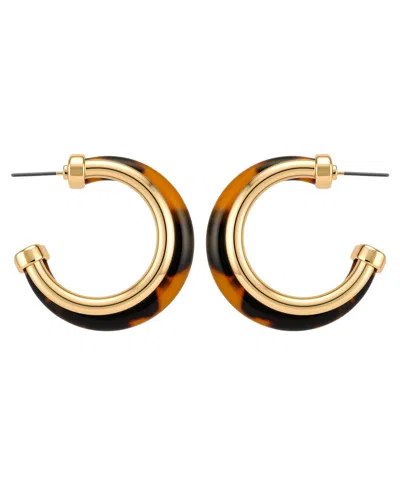 Guess Gold-tone Tortoise Hoop Earrings