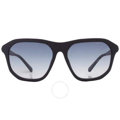 Guess Gradient Blue Square Men's Sunglasses Gu00057 02w 60 In Black / Blue