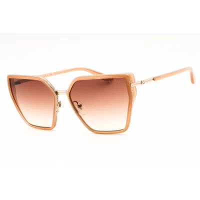 Guess Gradient Brown Butterfly Ladies Sunglasses Gu00146 57f 59 In Orange