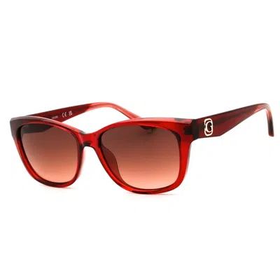 Guess Gradient Brown Rectangular Ladies Sunglasses Gu00145 66f 54 In Red
