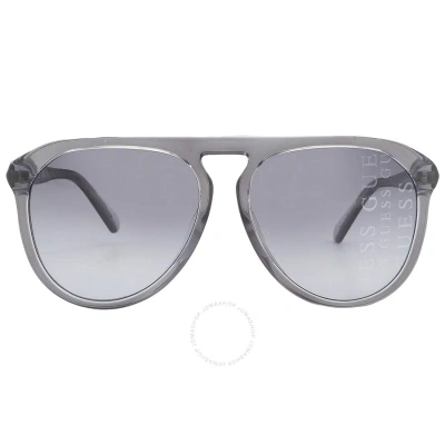 Guess Gradient Smoke Browline Men's Sunglasses Gu00058 20b 59 In Grey