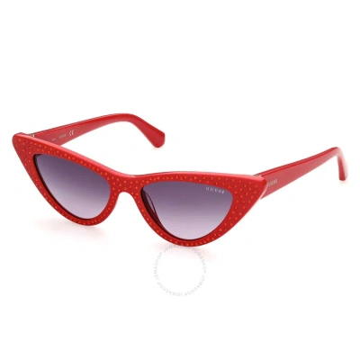 Guess Gradient Smoke Cat Eye Ladies Sunglasses Gu7810 68b 54 In Red.