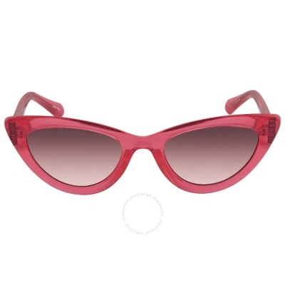 Guess Gradient Smoke Cat Eye Ladies Sunglasses Gu7811 74b 54 In Ink / Pink